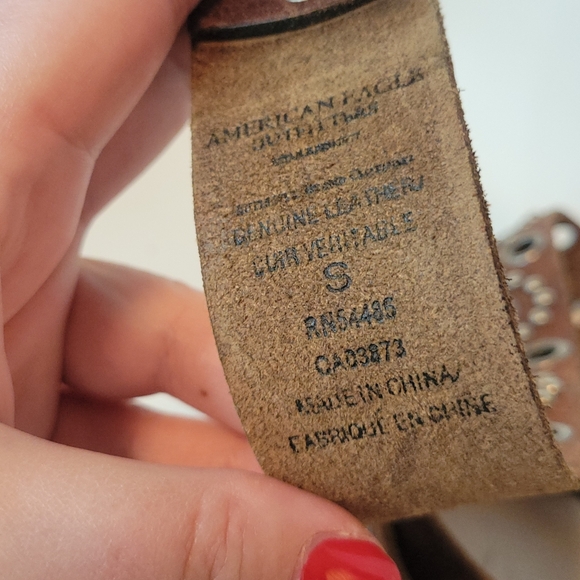 American Eagle Outfitters Brown Leather Belt with Silver Accents - Picture 4 of 7